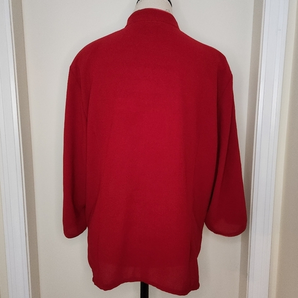 80s Embroidered Red Asian Top - Picture 4 of 11